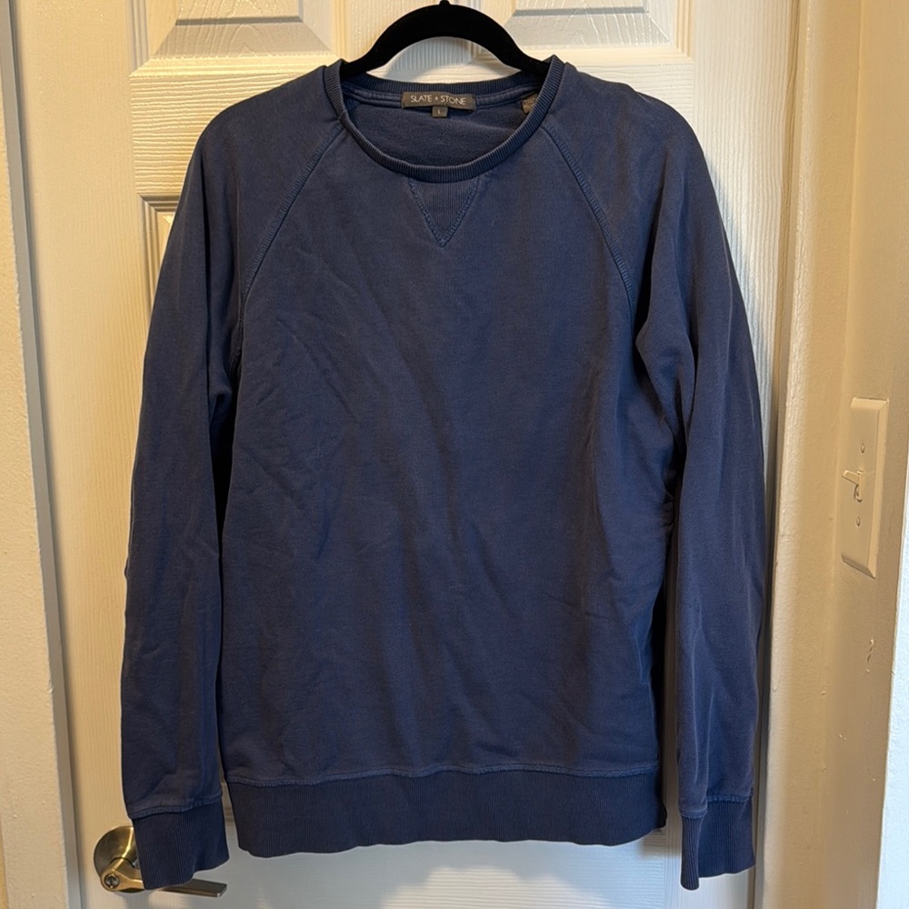 Slate & Stone 100% cotton Men's Blue Crewneck Sweater